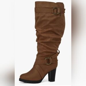Mysoft Wide-calf Knee-high Faux Suede Boots - Size 10.5